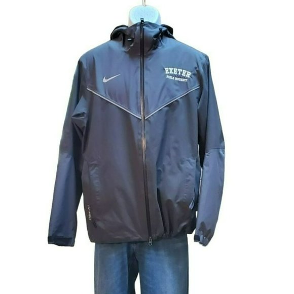 Nike Gray Black Men's Storm Fit Performance Vented Lightweight Zipper Hooded Jac - Picture 2 of 6